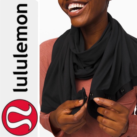 LULULEMON Rulu Scarf - Dark Heather Grey Snap Vinyasa Scarf - One Size EUC - Picture 5 of 16